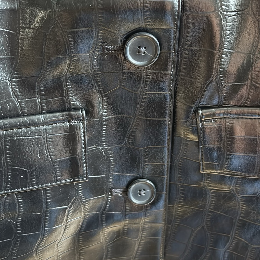 Ann Taylor Croc Faux Leather jacket petite - Picture 8 of 9